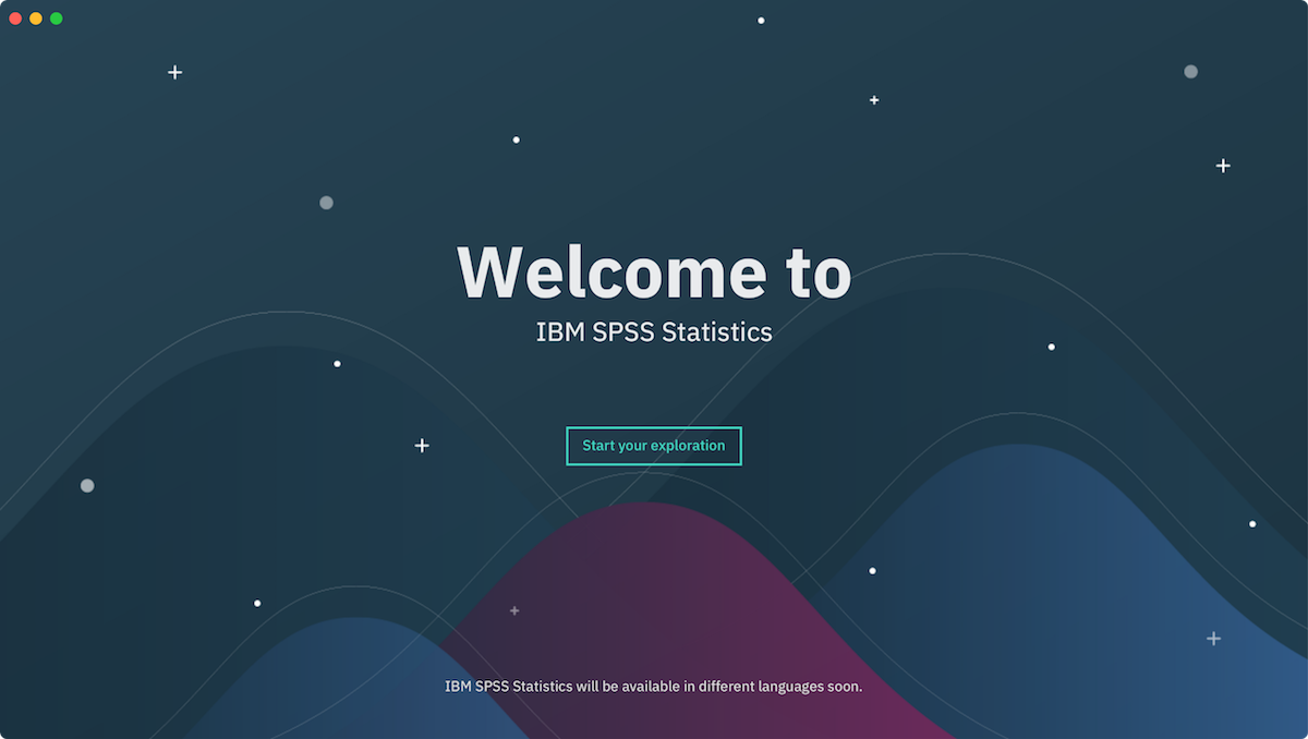 IBM SPSS Statistics - Welcome screen